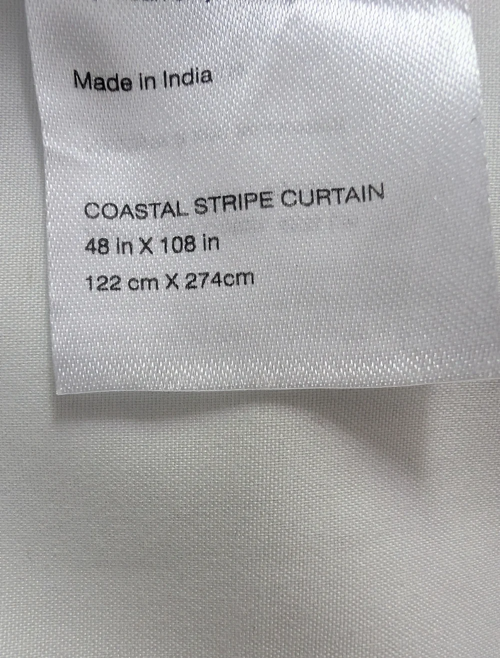 1Quince Coastal Stripe Linen Cotton Room Darkening Curtain 48x108 Ivory Natural